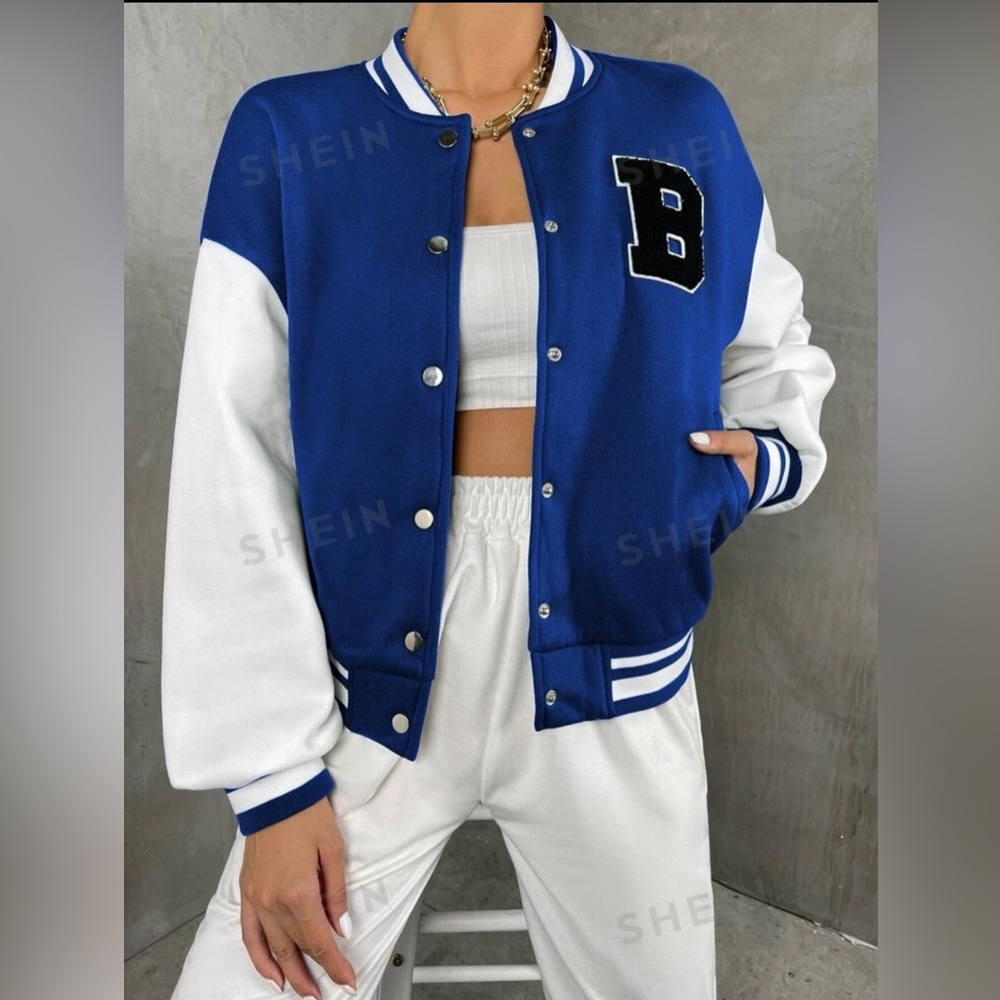 Shein Cropped Letterman Jacket